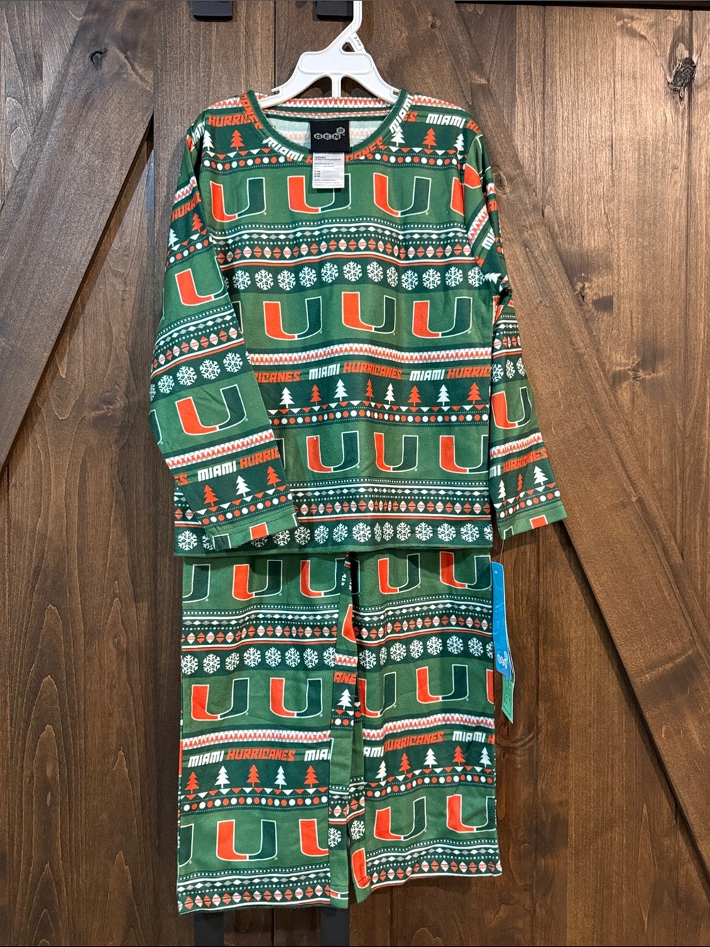 Miami Hurricanes Kids Green & Orange Holiday Pajama Set